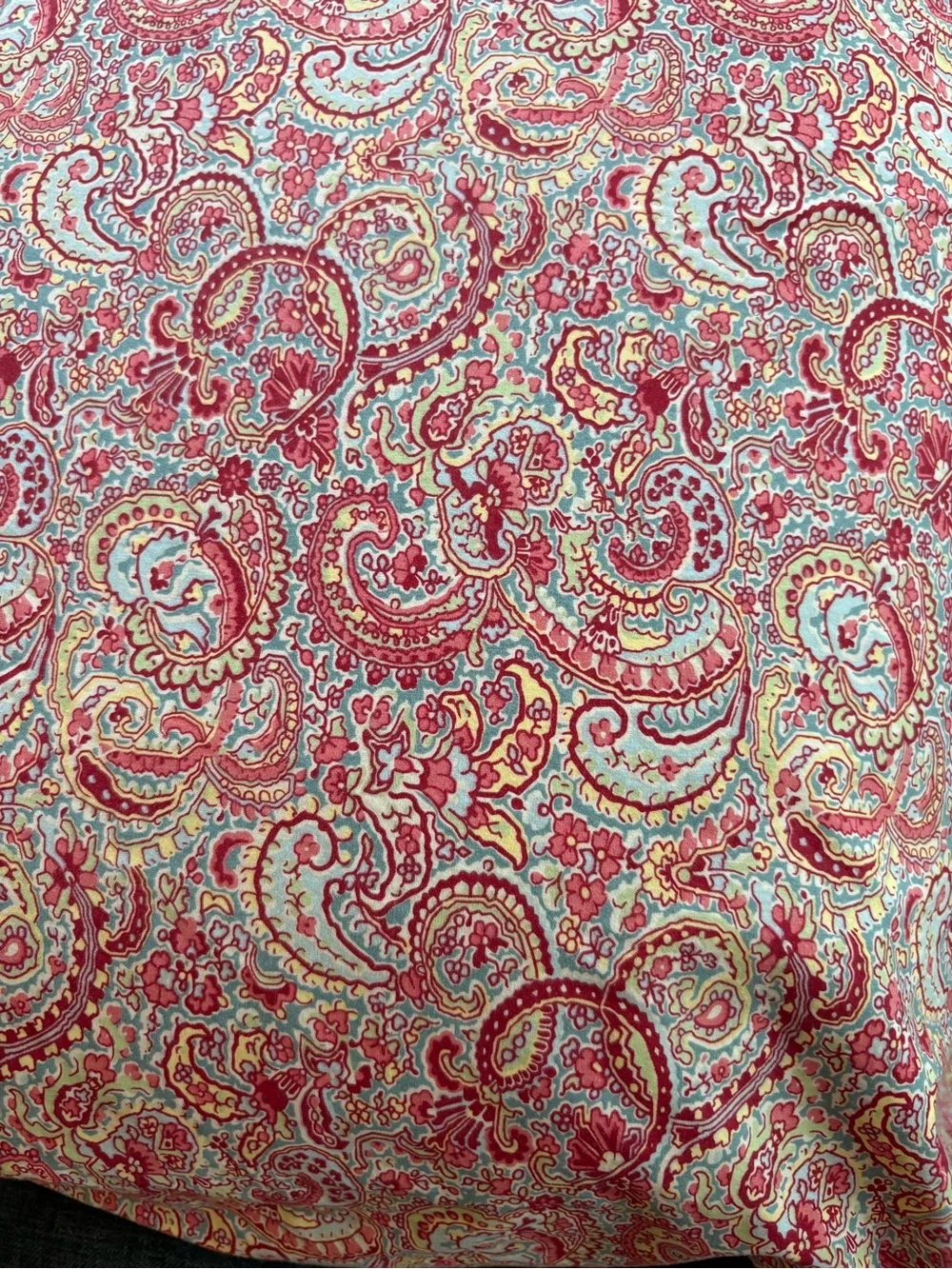 Pottery Barn Paisley Cotton Duvet Cover in Pink, Aqua & Cream